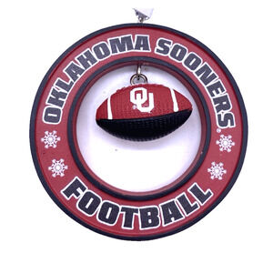 OU Football Christmas Ornament University of Oklahoma Sooners NEW Foco Wreath